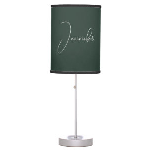 Trendy Celtic Greyish Green Modern Add Own Name Table Lamp