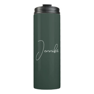Trendy Celtic Greyish Green Modern Add Own Name Thermal Tumbler