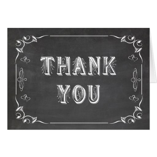 Trendy Chalkboard Customizable Thank You Cards | Zazzle