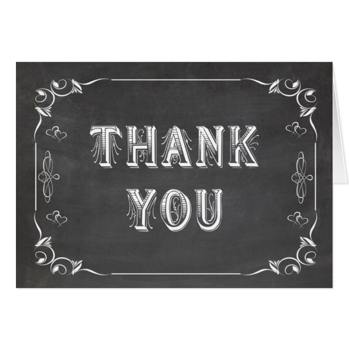 Trendy Chalkboard Customizable Thank You Cards