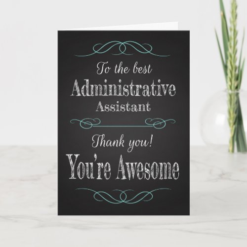 Trendy Chalkboard for Administrative Professionals Card