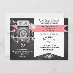 Trendy Chalkboard Post Wedding Party Invitation
