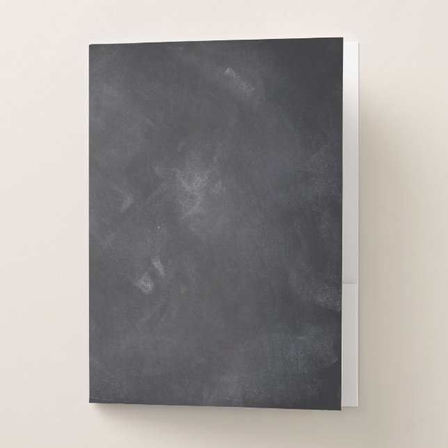 Trendy Chalkboard School Theme Teacher Education Pocket Folder (Front)