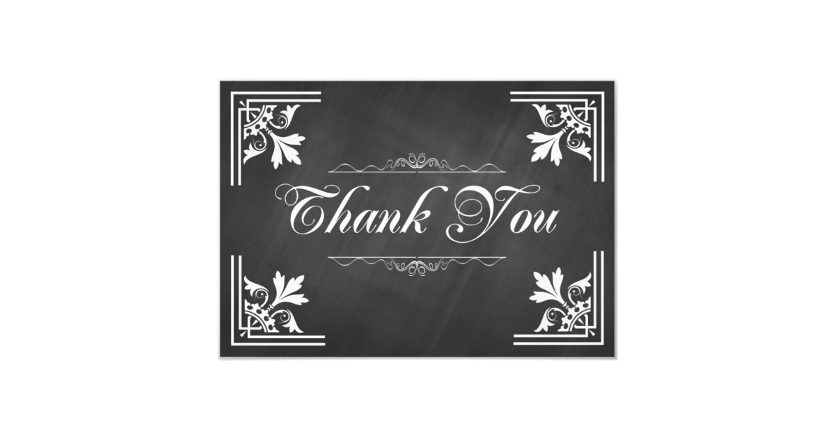 Trendy Chalkboard Thank You Cards | Zazzle