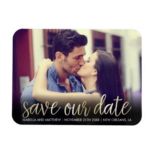 Trendy Champagne Save Our Date  Unique Picture Magnet