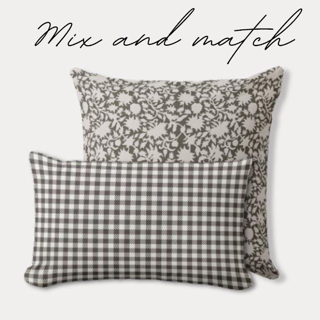 Trendy Checkered Olive  Lumbar Pillow (Creator Uploaded)