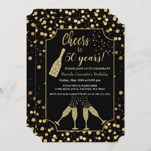 Trendy Cheers Birthday Party Invitation