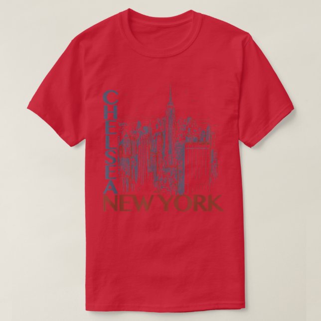 Trendy Chelsea New York Night City Poster  T-Shirt (Design Front)