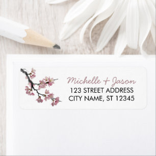 Trendy Cherry Blossom Tree Branch Return Address Label