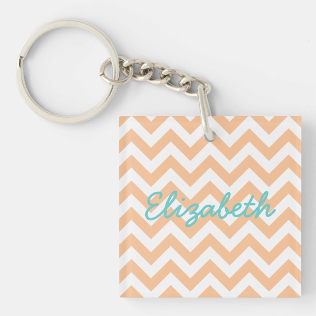 Trendy Chevron Acrylic Keychain (Front)