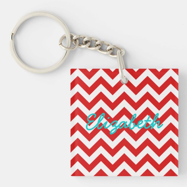 Trendy Chevron Acrylic Keychain (Front)