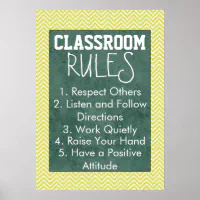 Autism Teacher Classroom School Rules Poster