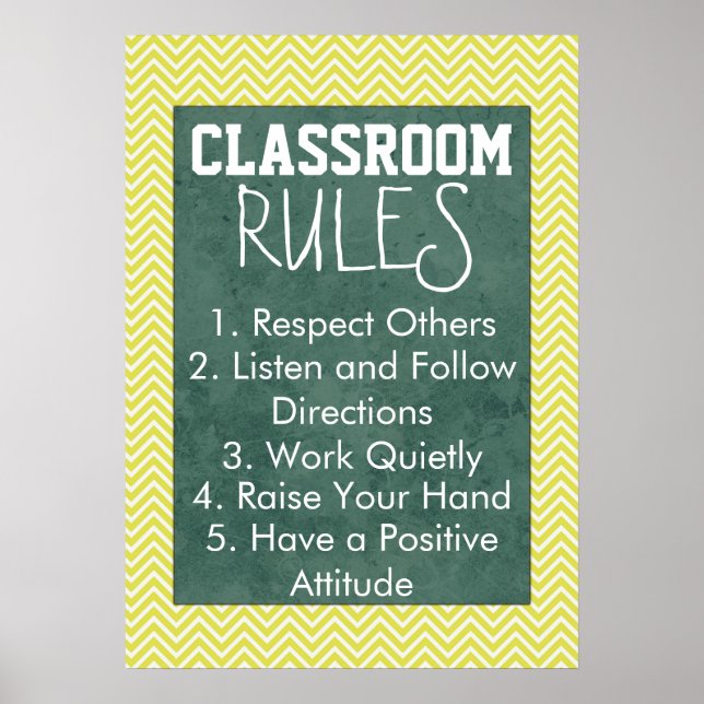 Trendy Chevron Classroom Rules Poster (Front)
