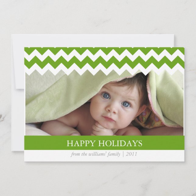 Trendy Chevron Holiday Card (Front)