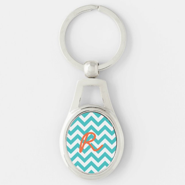 Trendy Chevron Metal Keychain (Front)