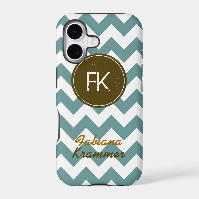 trendy chevron monogram iphone case (Back)