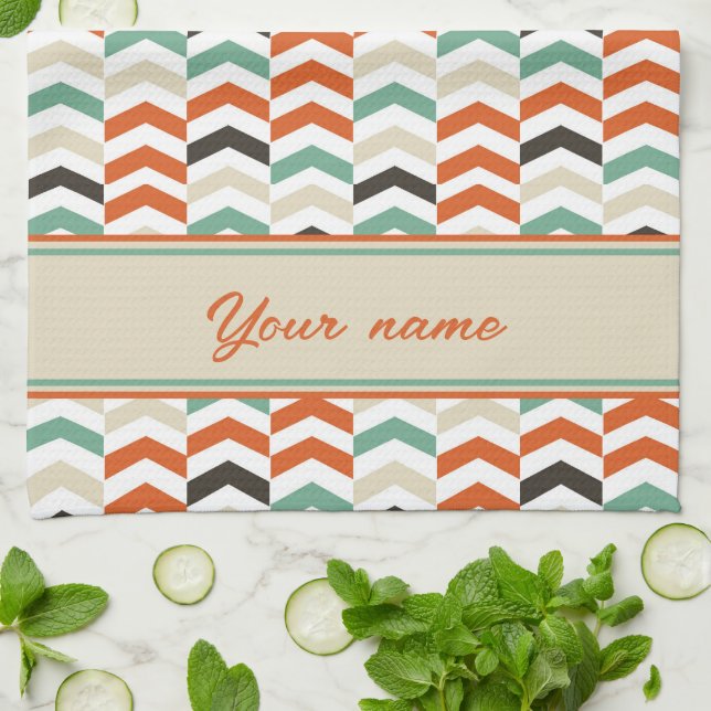 Trendy Chevron Pattern Kitchen Towel – Modern  (Folded)