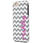 Trendy Chevron Pattern with name - pink gray