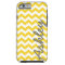 Trendy Chevron Pattern with name - yellow gray