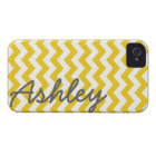Trendy Chevron Pattern with name - yellow gray
