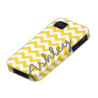 Trendy Chevron Pattern with name - yellow gray