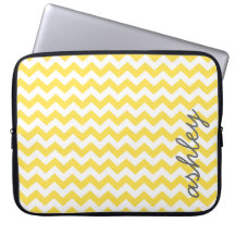 Trendy Chevron Pattern with name - yellow gray