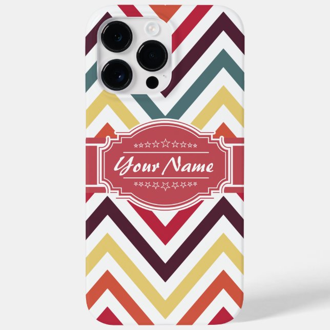Trendy Chevron Pattern with Personalized Name Case-Mate iPhone Case (Back)