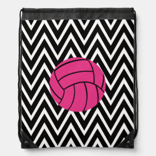 Trendy Chevron Pink Volley Ball Cinch Bag