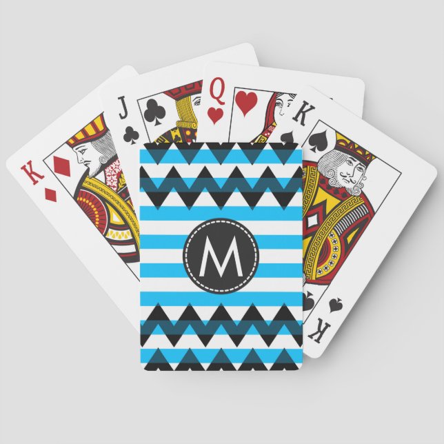 Trendy Chevron Stripes Pattern #10 Poker Cards (Back)