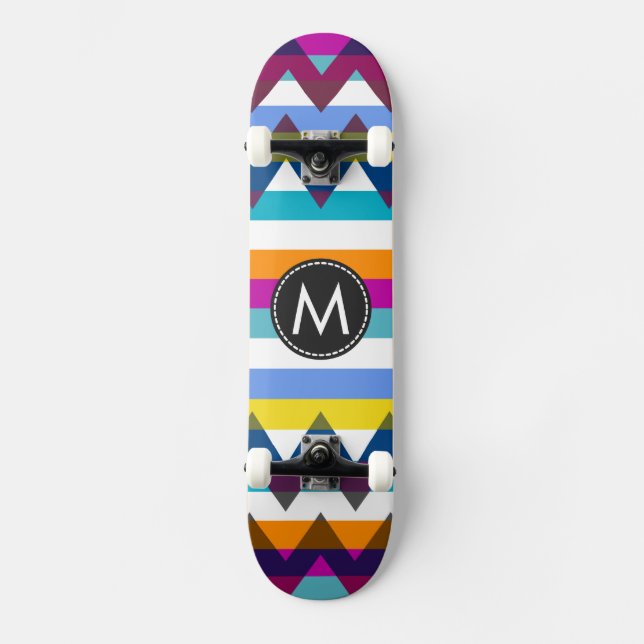 Trendy Chevron Stripes Pattern #12 Skateboard Deck (Front)