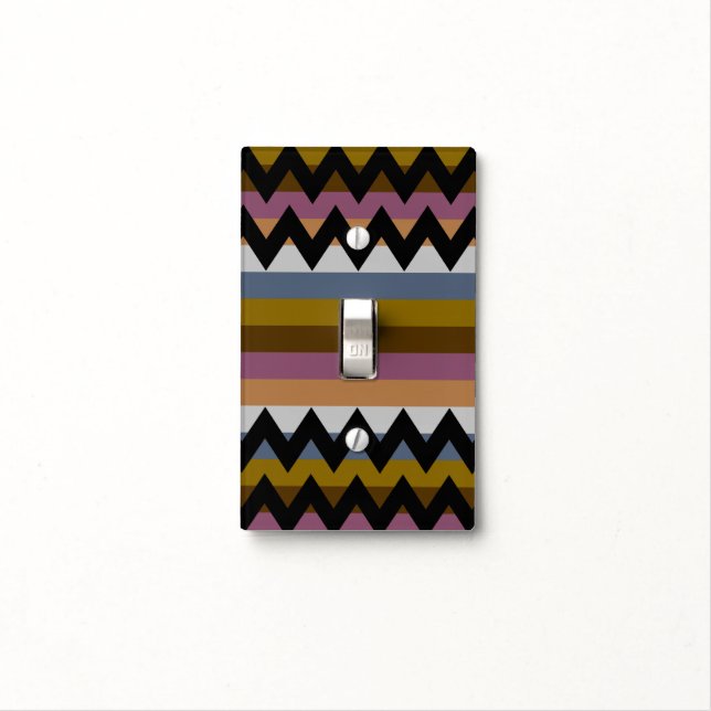 Trendy Chevron Stripes Pattern #13 Light Switch Cover (In Situ)