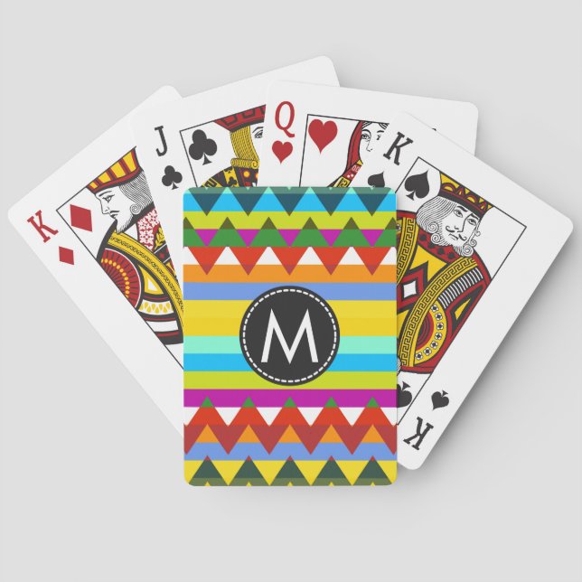 Trendy Chevron Stripes Pattern #13 Poker Cards (Back)