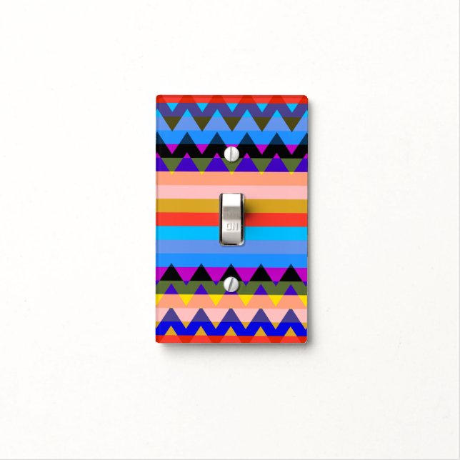 Trendy Chevron Stripes Pattern #14 Light Switch Cover (In Situ)
