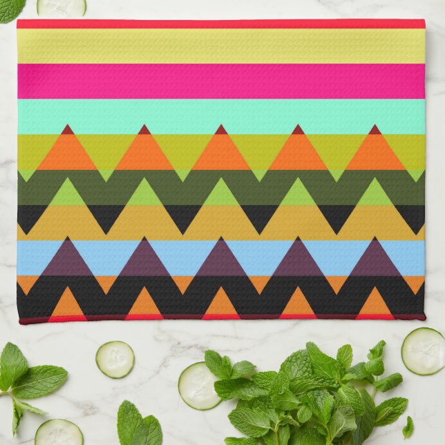 Trendy Chevron Stripes Pattern #16 Kitchen Towel (Folded)