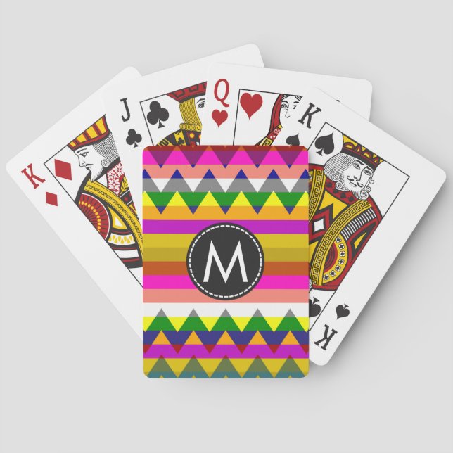 Trendy Chevron Stripes Pattern #20 Poker Cards (Back)