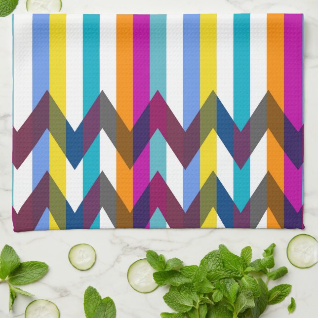 Trendy Chevron Stripes Pattern #21 Towel (Folded)