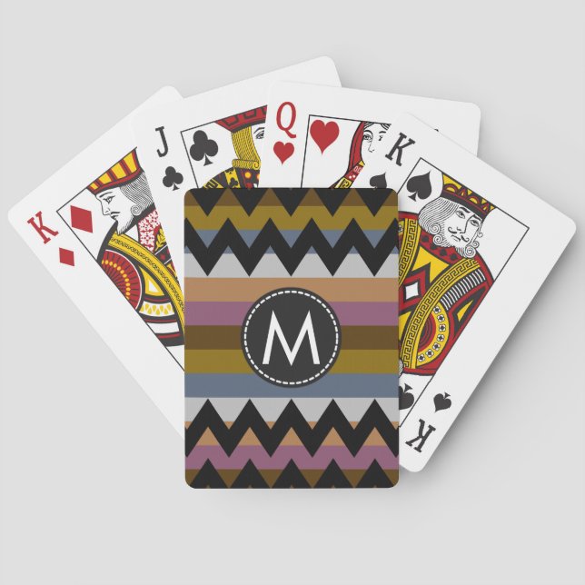 Trendy Chevron Stripes Pattern #23 Poker Cards (Back)