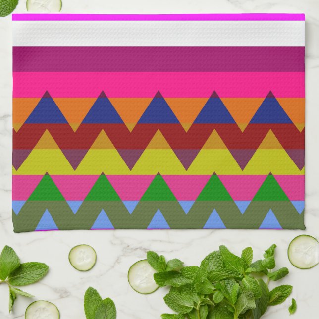 Trendy Chevron Stripes Pattern #26 Kitchen Towel (Folded)