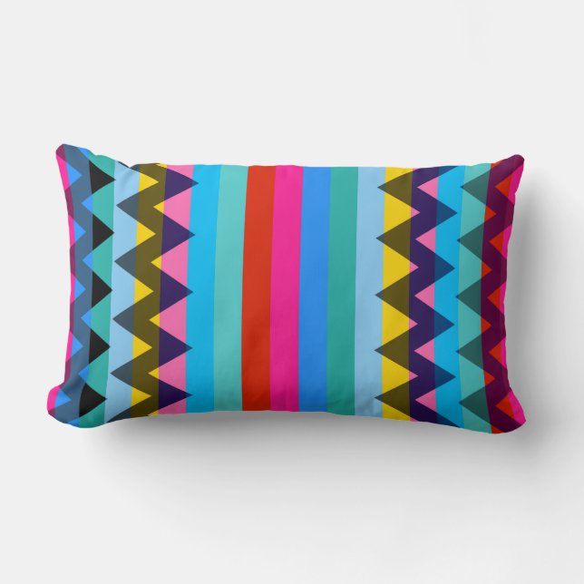 Trendy Chevron Stripes Pattern #26 Lumbar Pillow (Front)