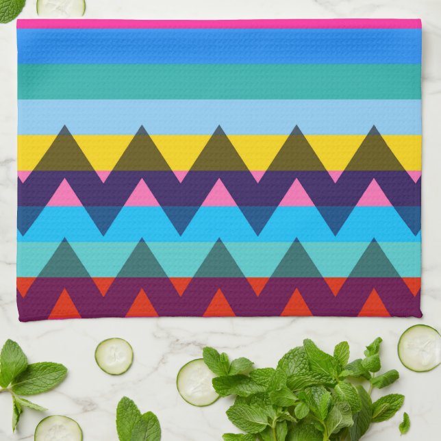 Trendy Chevron Stripes Pattern #27 Towel (Folded)