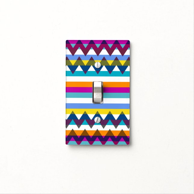 Trendy Chevron Stripes Pattern #2 Light Switch Cover (In Situ)