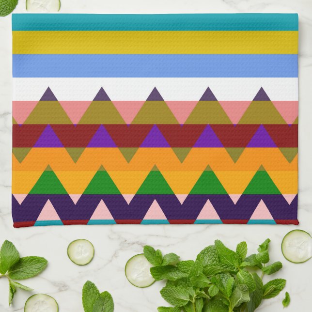 Trendy Chevron Stripes Pattern# 3 Kitchen Towel (Folded)