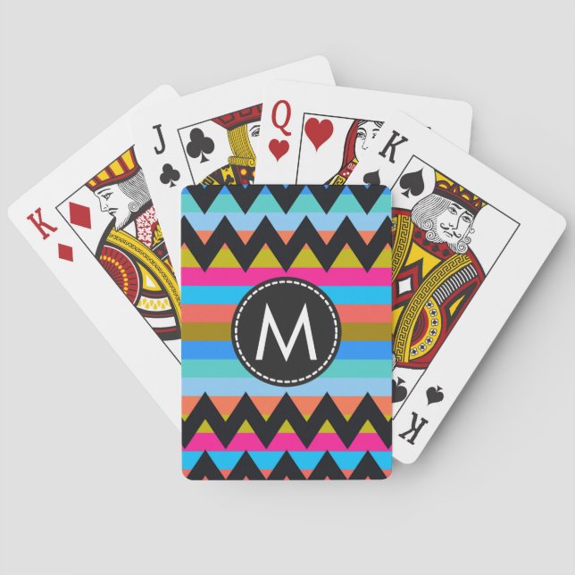 Trendy Chevron Stripes Pattern #4 Poker Cards (Back)