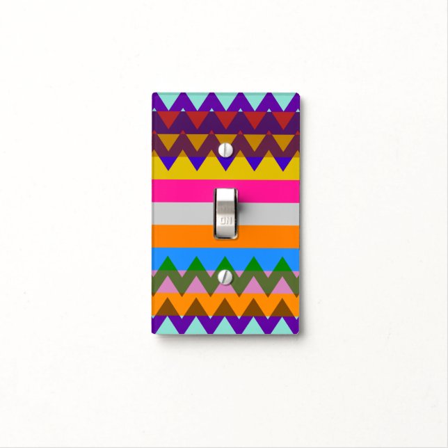 Trendy Chevron Stripes Pattern #5 Light Switch Cover (In Situ)