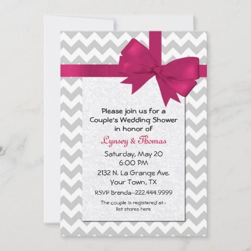 Trendy Chevron Wedding Shower Invitation