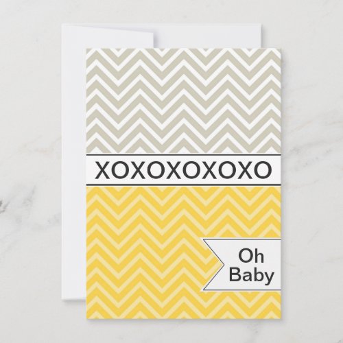 Trendy Chevron XOXO Baby Shower Invitation Neutral