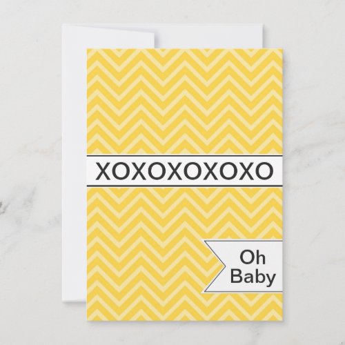 Trendy Chevron XOXO Baby Shower Invitation Neutral