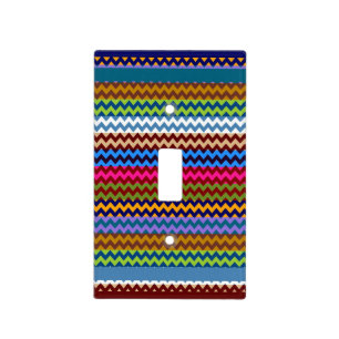 Trendy Chevron Zigzag Pattern 6 Light Switch Cover
