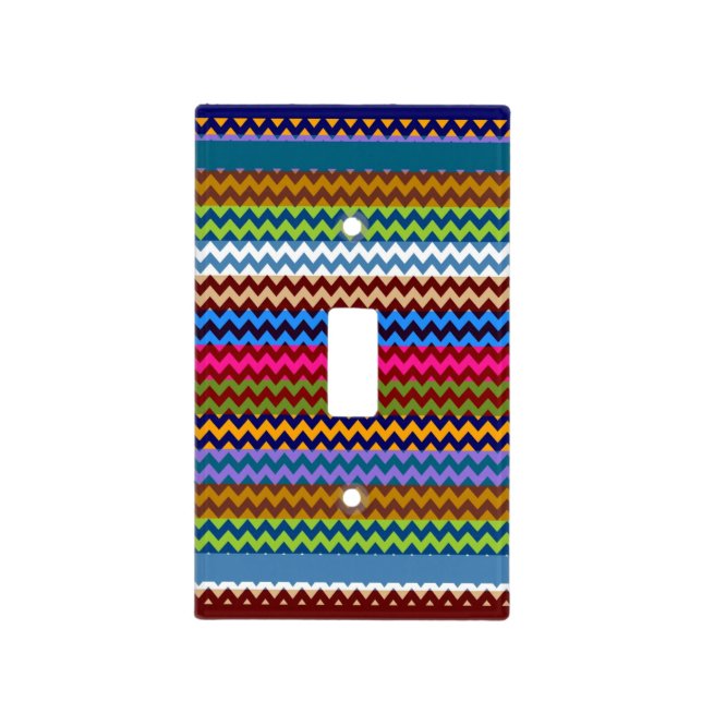 Trendy Chevron Zigzag Pattern 6 Light Switch Cover (Front)