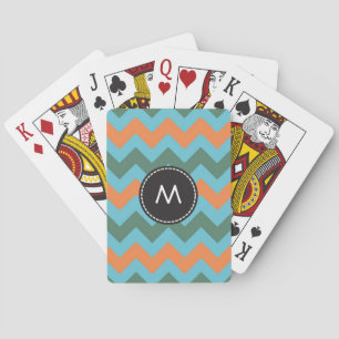 Trendy Chevron Zigzag Pattern 7 Poker Cards